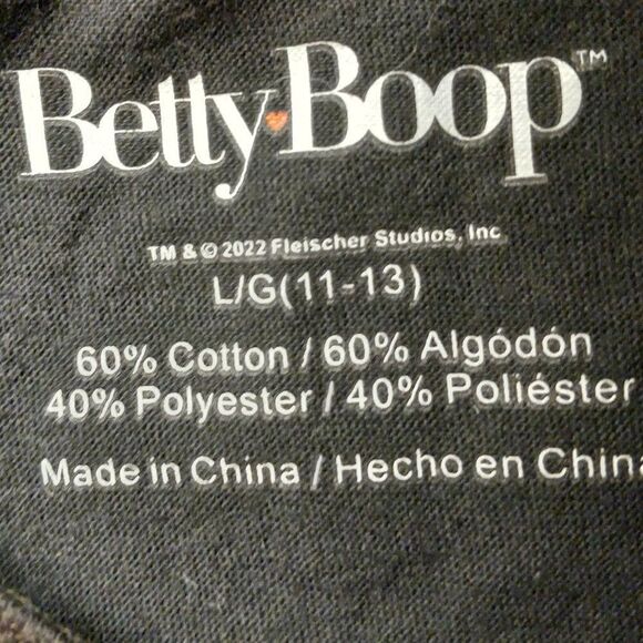 Betty Boop Black large (11-13) Graphic T-shirt - Picture 4 of 6